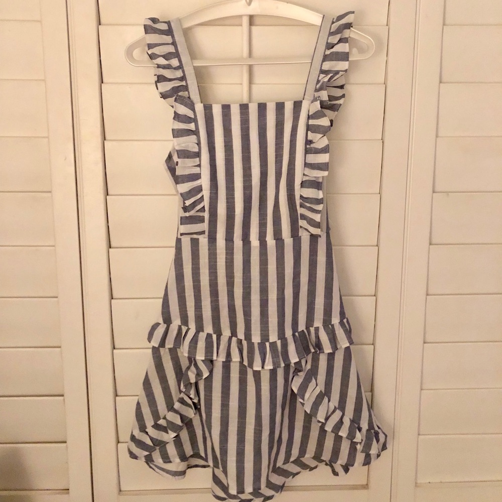 Never been worn, Stripe Ruffle Mini Dress